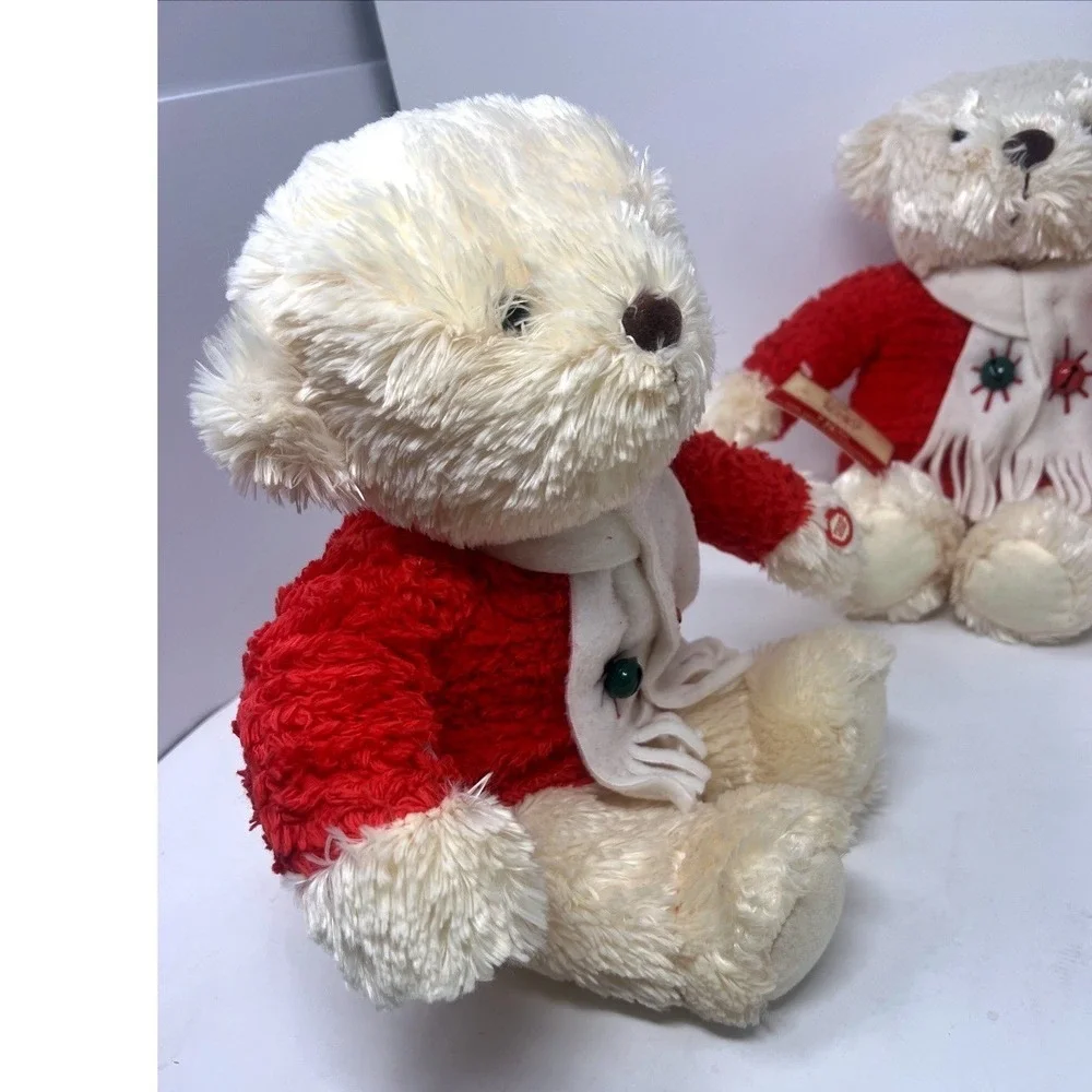 Lot of 3 Hallmark Jingle Bear Christmas Plush 2 Tagged Sound Not Working-1 Sound